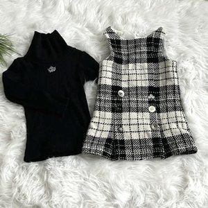 Floriane~ High End European Brand ~ Houndstooth Jumper 2pc Set Bling $hannel